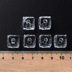 透明なアクリルビーズ  正方形  ライトシアン  13x12.5x12.5mm  穴：3.5mm  約162個/500g&nbsp;MACR-S373-104-B01