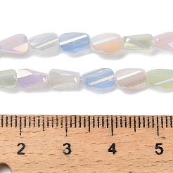 電気メッキガラスビーズセット  多面カット  ねじれた四角形  ミックスカラー  7x4.5x3.5mm  穴：1mm  約28個/連  7.80''（19.8センチメートル）&nbsp;EGLA-P065-01A