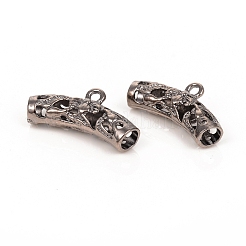 合金チューブベイル  ループベイル  中空チューブ  ガンメタ色  25x13x7mm  穴：2mm&nbsp;PALLOY-K192-54B