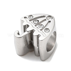 304ステンレススチールラインストーンヨーロピアンビーズ  大穴ビーズ  傘  ステンレス鋼色  11x9.5x8mm  穴：5mm&nbsp;STAS-D153-30P