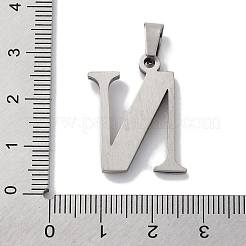 ステンレスペンダント201個  ラインストーン付き  文字L  文字N  25x20x2mm  穴：6x3mm&nbsp;STAS-Q342-53P-N