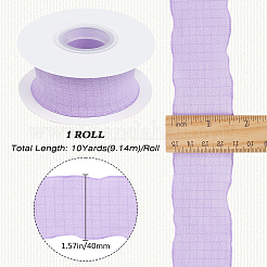 縫製装飾用のポリエステル製フリルリボン  ライラック  1-5/8インチ（40mm）  約9.84ヤード（9m）/ロール&nbsp;OCOR-WH20007-02B