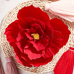 クレープ紙造花6個  結婚式のお祝いの装飾のために  ミックスカラー  14.6x4.5cm&nbsp;DIY-WH20007-272B