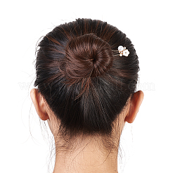 ヘアアクセサリーアイロンかんざしヘアフォークパーツ  プラチナ  63x10x1mm&nbsp;OHAR-TAC0002-01P