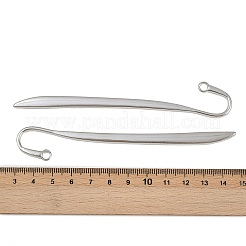 チベット風ブックマーク  カドミウムフリー＆ニッケルフリー＆鉛フリー  羽  プラチナ  118x20x2.5mm  穴：4mm&nbsp;TIBE-A124224-P-FF