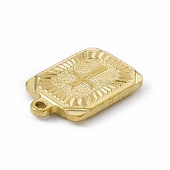 304ステンレスペンダント  クロスの長方形  ゴールドカラー  25.5x17x4mm  穴：1.8mm&nbsp;LS-STAS-H171-04G