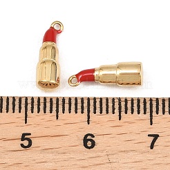 304ステンレスペンダント  口紅のチャーム  エナメル  ゴールドカラー  12x4mm  穴：0.8mm&nbsp;STAS-L022-541G-01