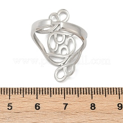 女性用304ステンレススチールオープンカフリング  ステンレス鋼色  29mm  内径：18mm&nbsp;RJEW-U061-02P