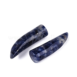 天然石ソーダライトペンダント  牛角のお守り  35~38x10~14x10~11mm  穴：1.2~1.5mm&nbsp;G-Q602-10D
