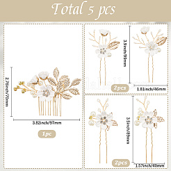 プラスチックと樹脂と鉄のヘアピンセット  ホワイト  70x97x5.5mm&nbsp;OHAR-WH20020-04A