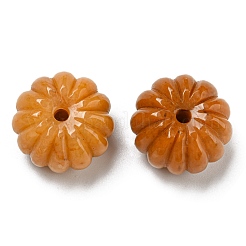 天然なトパーズのヒスイのビーズ  カボチャ  25x15~16mm  穴：3.5mm&nbsp;G-D475-03D