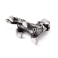 チベット風 304 ステンレススチールペンダント  パイ秀  アンティークシルバー  44x28x17.5mm  穴：8x4.5mm&nbsp;STAS-P305-06AS