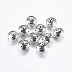 CCBプラスチックビーズ  花とロンデル  アンティークシルバー  28x20mm  穴：2.5mm&nbsp;CCB-G007-26AS