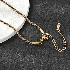 2mm ユニセックス 304ステンレススチール ラウンドメッシュチェーンネックレス  ゴールドカラー  15.75インチ（40cm）&nbsp;NJEW-P356-06G