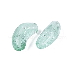 手作りランプワークビーズ連売り  カーブチューブ  銀粉末と  アクアマリン  26~29x9~11mm  穴：1.4~3.5mm  約20個/連  20.08~21.26インチ（51~54cm）&nbsp;LAMP-N038-06C