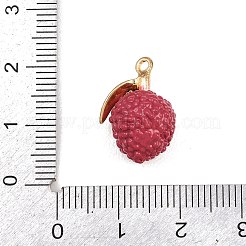 フルーツ合金エナメルペンダント  ゴールドカラー  ヤマモモ  18x12.5x10.5mm  穴：1.6mm&nbsp;ENAM-P264-02H-G