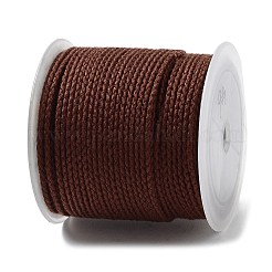 ジュエリー作成用の20mポリエステル編組コード  ラウンド  ココナッツブラウン  2mm  約21.87ヤード（20m）/ロール&nbsp;OCOR-G015-04A-21