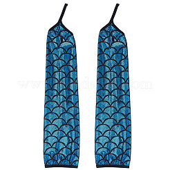 ポリエステル製魚鱗手袋  女性と女の子用の指なし手袋  淡いターコイズ  472x113x2mm&nbsp;AJEW-WH20006-222A
