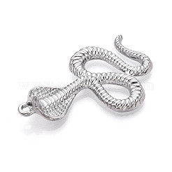 合金ペンダント  コブラ  カドミウムフリー＆鉛フリー  プラチナ  44x27.5x8mm  穴：1.8mm&nbsp;PALLOY-N182-04P