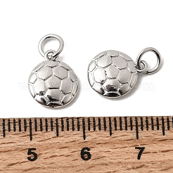 スポーツ用真鍮チャーム  プラチナ  サッカーのチャーム  11.5x9.5x2.5mm  丸カン：5x1ミリ  3mm内径&nbsp;KK-A289-04C-P