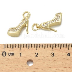 真鍮製マイクロパヴェキュービックジルコニアペンダント  18KGP本金メッキ  丸カン付き  靴  16x13x6mm  穴：3mm&nbsp;KK-D384-03G-02