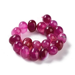 天然石瑪瑙ビーズ連売り  染め＆加熱  卵  フクシア  12~14x9~10mm  穴：1.4mm  約19~20個/連  7.48インチ（19cm）&nbsp;G-G021-03B-09