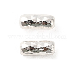 真鍮ビーズ  テクスチャードカラム  カドミウムフリー＆鉛フリー  925銀メッキ  9x4mm  穴：2mm&nbsp;KK-F907-12S