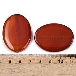 天然カーネリアン（染色・加熱）ビーズ  フラットオーバル  38~40x29~29.5x5.5~6.5mm  穴：1.6~2mm&nbsp;G-S393-08