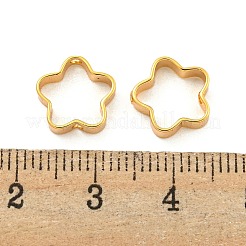 真鍮フレーム  18KGP本金メッキ  スター  10x10x3mm  穴：1.2mm  8x9mm内径&nbsp;LS-KK-U006-03G-04