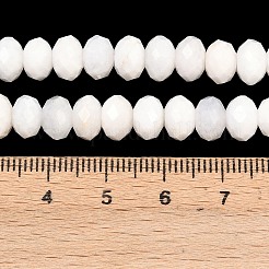 天然レインボー ムーンストーン ビーズ 連売り  ロンデル  多面カット  7.5~8.5x4.8~6mm  穴：1mm  約68~76個/連  14.96~15.35''（38~39センチメートル）&nbsp;G-C259-A43-5x8mm
