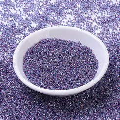 MIYUKIラウンドロカイユビーズ  日本製シードビーズ  （rr340)ホットピンクライニングアクアab  11/0  2x1.3mm  穴：0.8mm  約1100PCS /ボトル  10 G /ボトル&nbsp;SEED-JP0008-RR0340