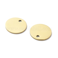 304ステンレススチールチャーム  フラットラウンドのチャーム  イオンプレーティング（ip）  14KGP本金メッキ  15x1mm  穴：1.9mm&nbsp;STAS-M111-15G-02