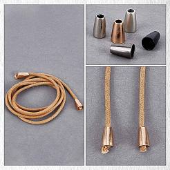 50色の合金コードエンド5個  エンドキャップ  コーン  ミックスカラー  13x8mm  穴：4mm  10個/カラー&nbsp;FIND-GF0003-60