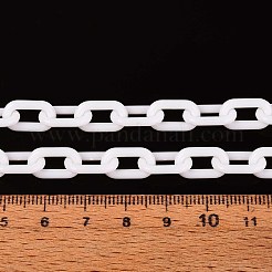 ABSプラスチックアズキチェーン  オーバル  ベージュ  13.5~14x8x2mm  14.9インチ〜15.35インチ（38~39cm）/連&nbsp;X-KY-E007-02J