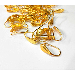 真鍮のピアスフック  水平ループ付き  ゴールドカラー  18x5.5x10.5mm  穴：3.5mm  18ゲージ  ピン：1mm&nbsp;LS-KK-L134-05G