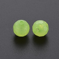 透明なアクリルビーズ  染め  多面カット  ラウンド  芝生の緑  8x7.5mm  穴：1.6mm  約1810個/500g&nbsp;TACR-S154-62E-06