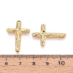 304ステンレススチールクリスタルラインストーンクロスペンダント  イオンプレーティング（ip）  18KGP本金メッキ  26x18x3mm  穴：1.4~1.5mm&nbsp;STAS-T071-16G