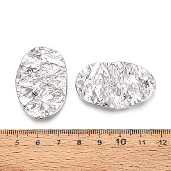 ラックメッキテクスチャ合金ペンダント  ナゲットチャーム  カドミウムフリー＆鉛フリー  プラチナ  40x26x3mm  穴：2.5mm&nbsp;PALLOY-T095-15P