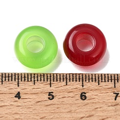透明樹脂ヨーロッパビーズ  大穴ビーズ  ロンデル  ミックスカラー  13.5~14x7mm  穴：5.5mm&nbsp;RE-CBA0A57-04