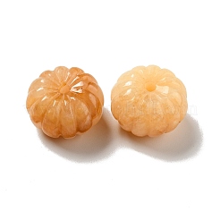 天然なトパーズのヒスイのビーズ  カボチャ  25x15~16mm  穴：3.5mm&nbsp;G-D475-03D