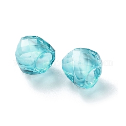 レジンヨーロピアンビーズ  ファセットピーチハートラージホールビーズ  ターコイズ  10.5x10.5x10.5mm  穴：5mm&nbsp;RESI-M001-04I