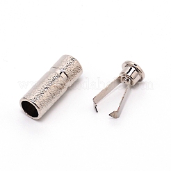 合金コードエンドパーツ  エンドキャップ  プラチナ  21x8.5mm  内径：6mm&nbsp;PALLOY-WH0088-34P