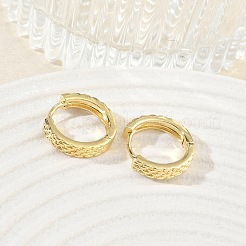 真鍮製フープピアス  ラウンド  カドミウムフリー＆鉛フリー  ラックめっき  長持ちメッキ  18KGP本金メッキ  15.5x16x3.5mm&nbsp;KK-CBA30C7-11G
