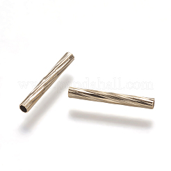 真鍮製チューブビーズ  長持ちメッキ  ライトゴールド  15x2mm  穴：1.2mm&nbsp;KK-P170-05KCG-01