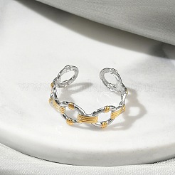 304ステンレススチールカフオープンリング  イオンプレーティング（ip）  ゴールデン·ステンレス鋼色  7mm  内径：18mm&nbsp;RJEW-F202-01A-GP