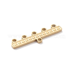 304ステンレス鋼シャンデラー部品リンク  6ループコネクタ  長方形  ゴールドカラー  5x19x1mm  穴：1.2mm&nbsp;STAS-R119-04G