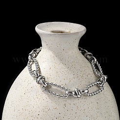 304ステンレススチールフィガロリンクチェーンブレスレット女性用男性用  ステンレス鋼色  8-1/2インチ（21.5cm）&nbsp;BJEW-F488-06P