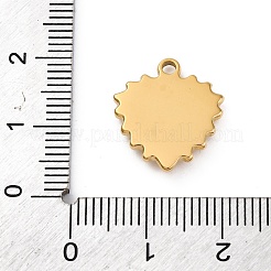 304ステンレスペンダント  ラインストーン付き  イオンプレーティング（ip）  14KGP本金メッキ  ハート  カラフル  16.5x15x2.5mm  穴：1.8mm&nbsp;STAS-M110-13G