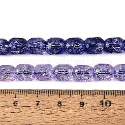 透明クラックルガラスビーズ連売り  コラム  多面カット  スレートブルー  8~8.5x7~8mm  穴：1~1.2mm  約40~43個/連  13.78~14.57インチ（35~37cm）&nbsp;GLAA-Q108-04A-07