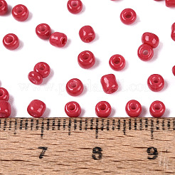 焼付塗装ガラスシードビーズ  インディアンレッド  8/0  3mm  穴：1mm  約10000個/袋&nbsp;SEED-S002-K5
